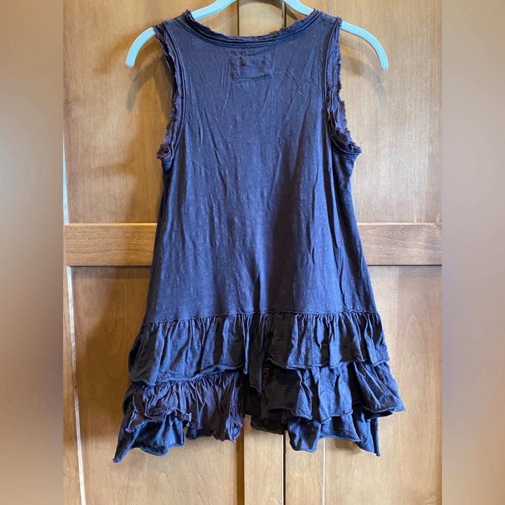 Anthropology Meadow Rue Brown Ruffled Tank Top - Picture 2 of 3